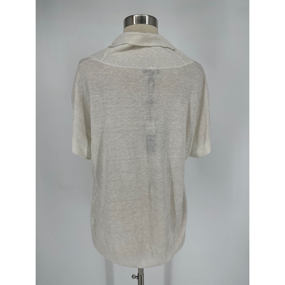Talbots Semi Sheer Open Front Short Sleeve Top